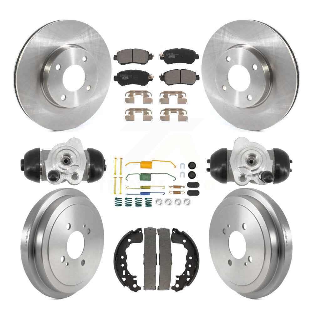 Front Rear Disc Brake Rotors Ceramic Pads And Drum Kit (9Pc) For Nissan Kicks Versa K8T-106038