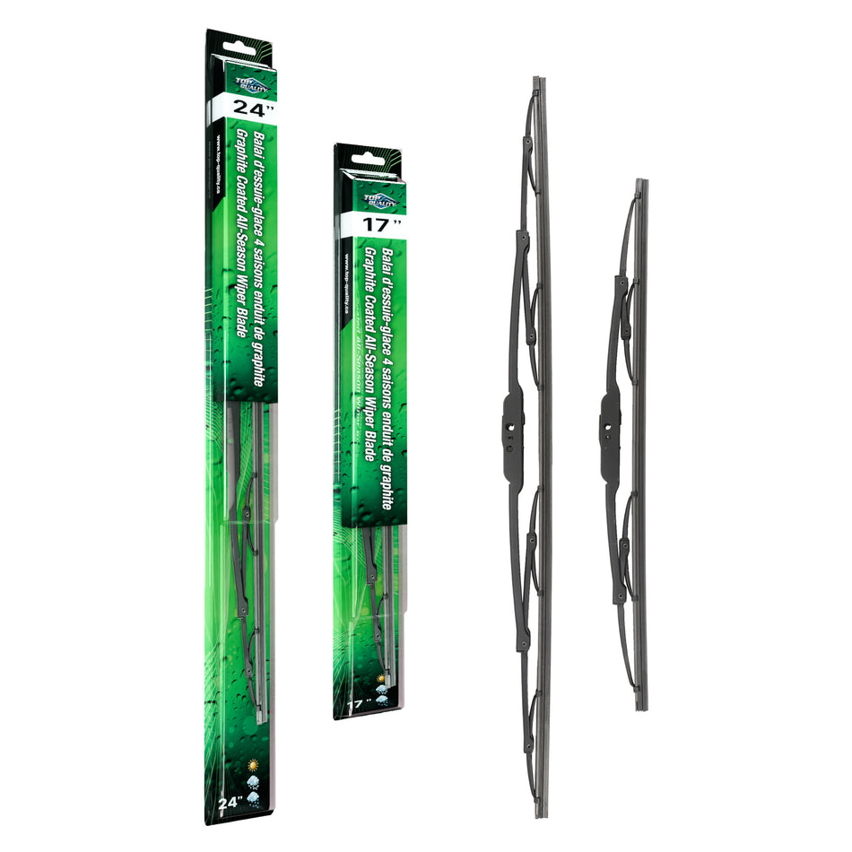 Top Quality OE Replacement All Season 24 & 17 Inch Universal J-Hook Wiper Blades Kit For K90-100058