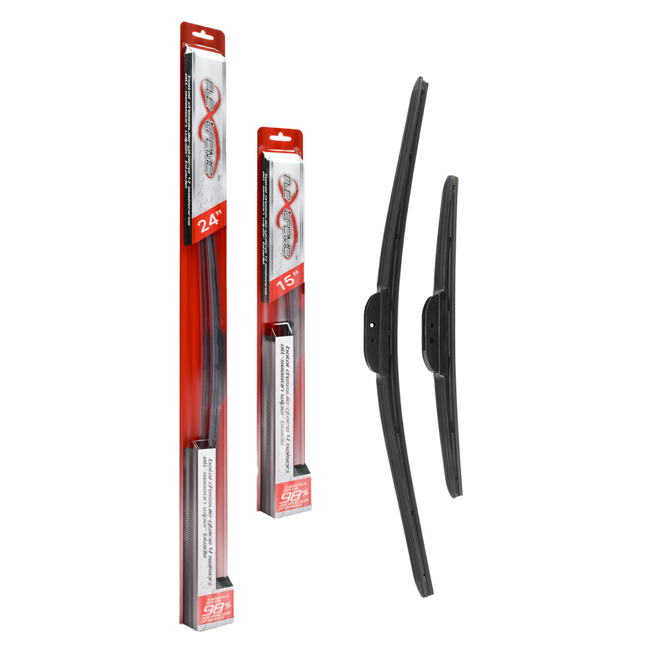 Flextreme OE Quality All Season 24 & 15 Inch Universal J-Hook Wiper Blades Kit For Nissan K90-100214