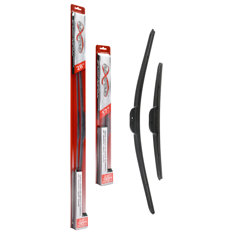 Flextreme OE Quality All Season 28 & 17 Inch Universal J-Hook Wiper Blades Kit For Nissan K90-100249