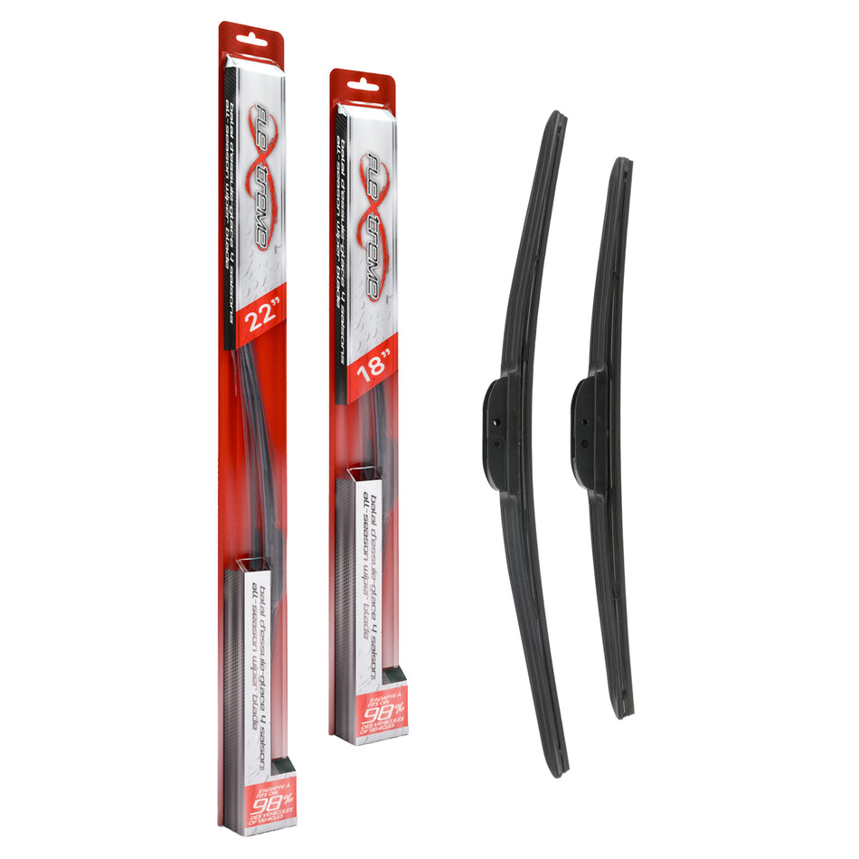 Flextreme OE Quality All Season 22 & 18 Inch Universal J-Hook Wiper Blades Kit For ATS 6 K90-100273