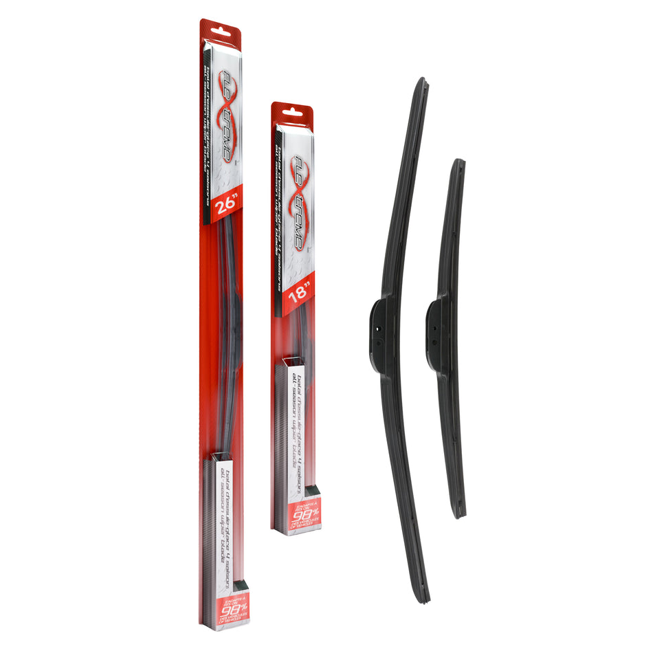 Flextreme OE Quality All Season 26 & 18 Inch Universal J-Hook Wiper Blades Kit For Honda K90-100275