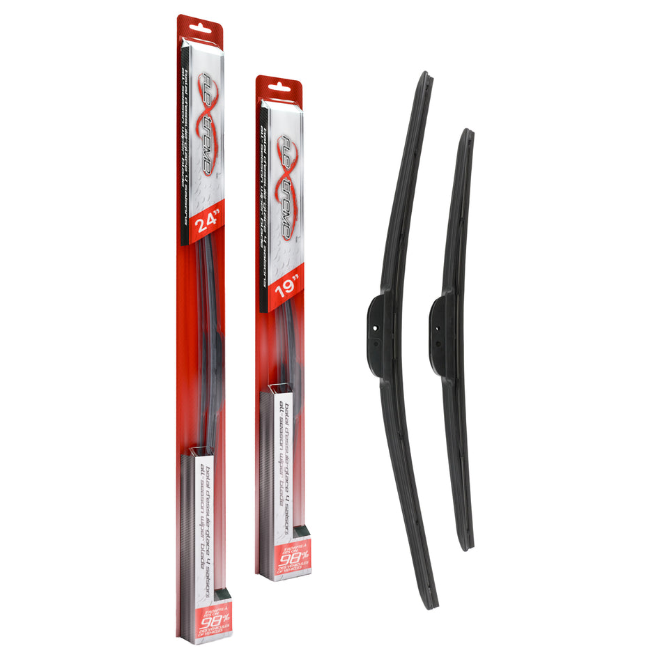 Flextreme OE Quality All Season 24 & 19 Inch Universal J-Hook Wiper Blades Kit For Jetta K90-100299