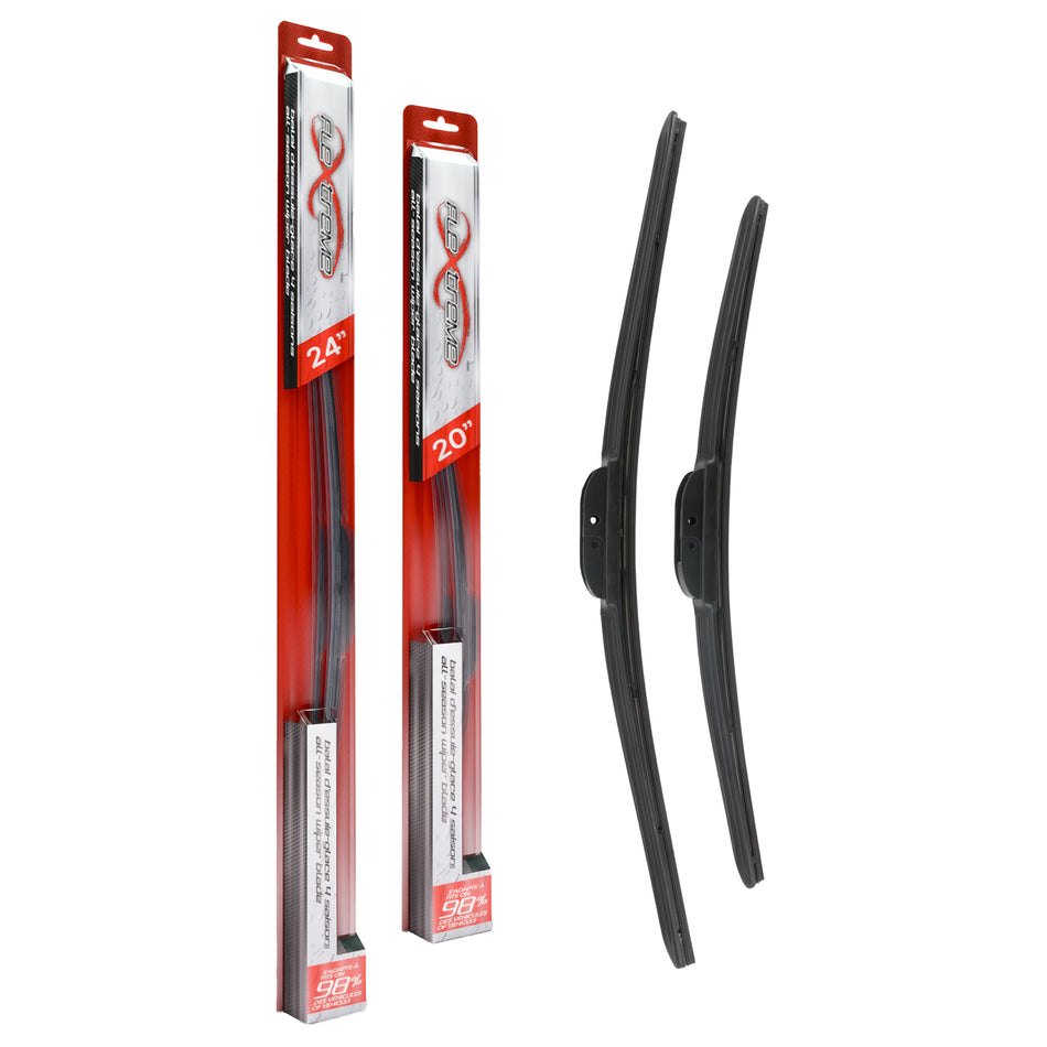Flextreme OE Quality All Season 24 & 20 Inch Universal J-Hook Wiper Blades Kit For Kia Q5 K90-100318