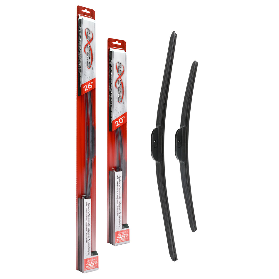 Flextreme OE Quality All Season 26 & 20 Inch Universal J-Hook Wiper Blades Kit For Dodge K90-100319