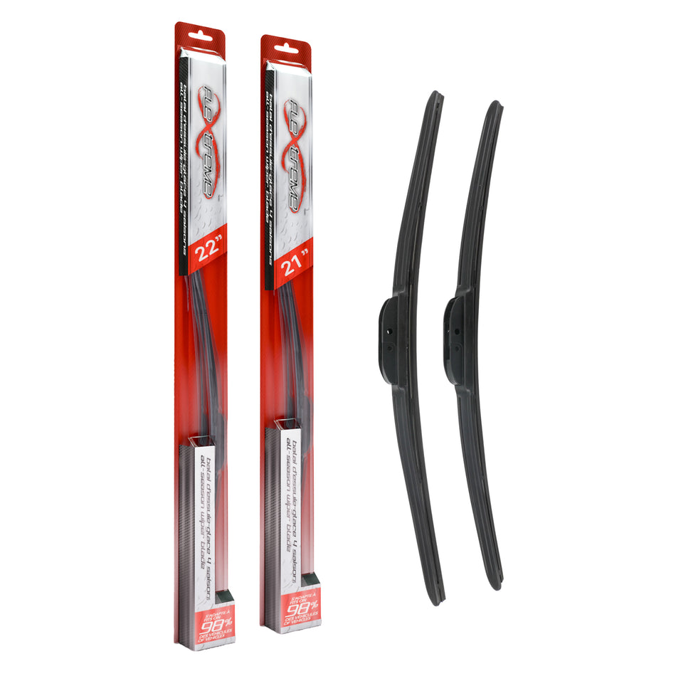 Flextreme OE Quality All Season 22 & 21 Inch Universal J-Hook Wiper Blades Kit For Jeep K90-100336