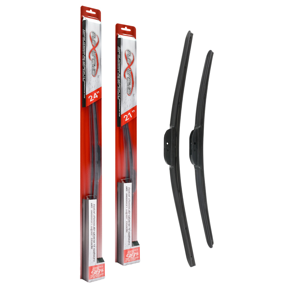 Flextreme OE Quality All Season 24 & 21 Inch Universal J-Hook Wiper Blades Kit For Tiguan K90-100337