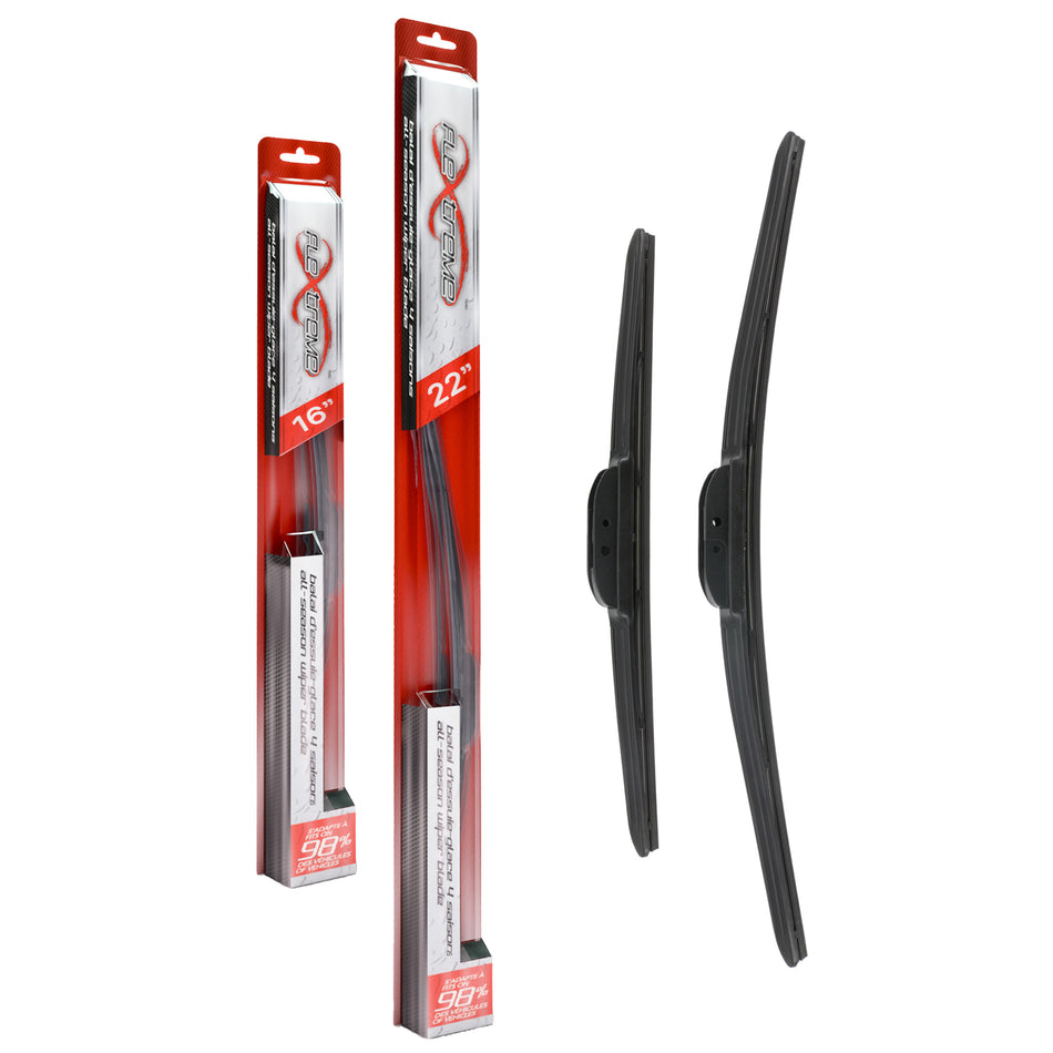 Flextreme OE Quality All Season 16 & 22 Inch Universal J-Hook Wiper Blades Kit For Saturn K90-100351