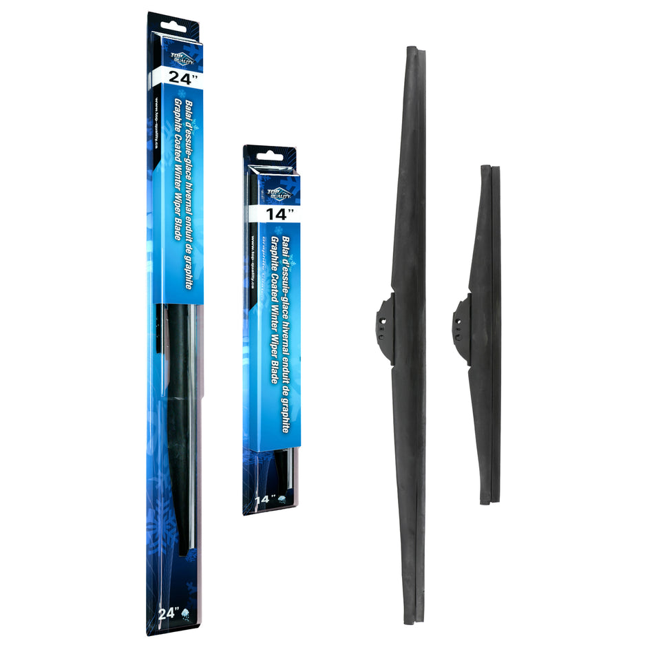 Top Quality Winter 24 & 14 Inch Universal J-Hook Wiper Blades Kit For Nissan Chevrolet 2 K90-100394