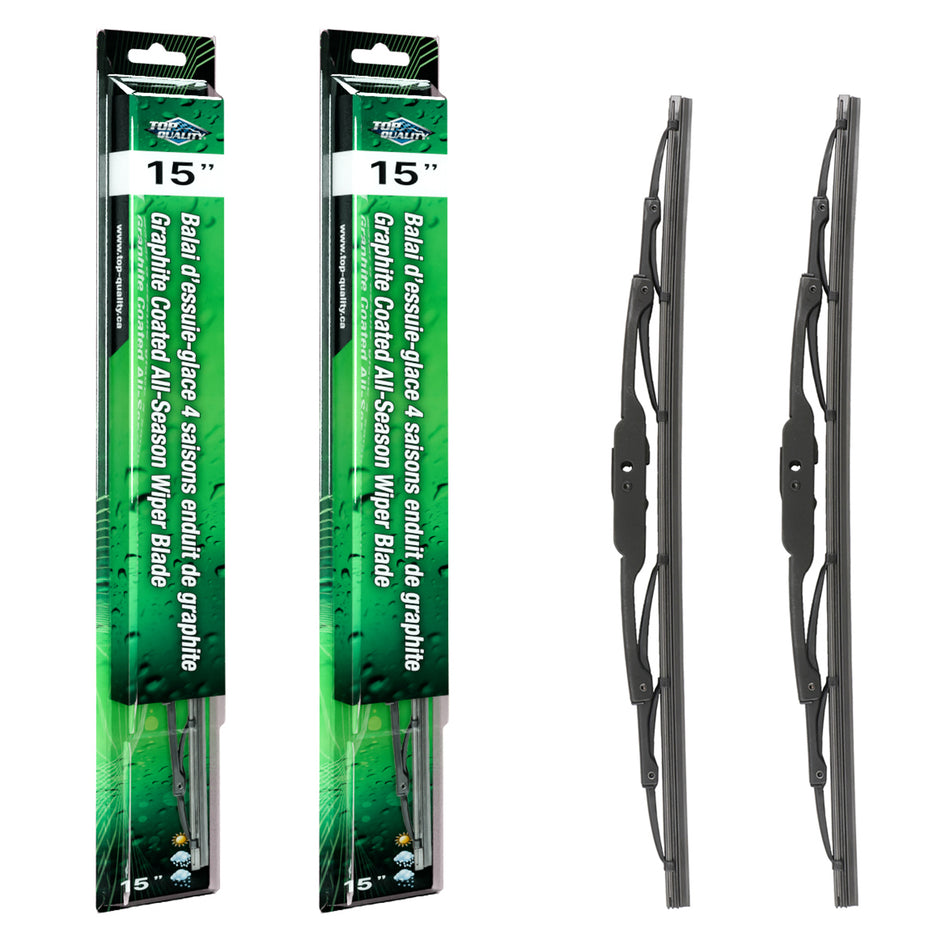 Top Quality OE Replacement All Season 15 Inch Universal J-Hook Wiper Blades Pair For K90-100558