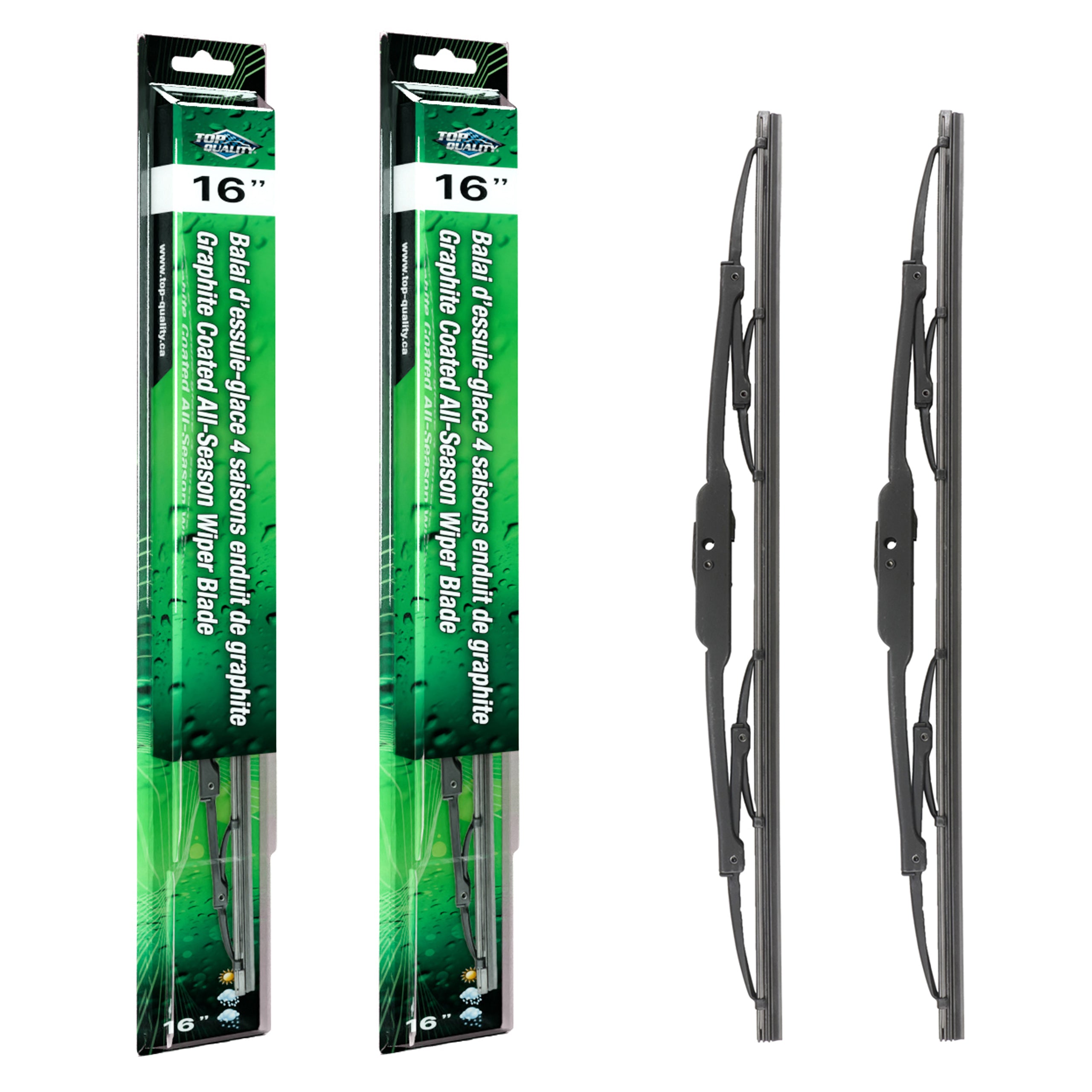 Top Quality OE Replacement All Season 16 Inch Universal J-Hook Wiper Blades Pair For K90-100559