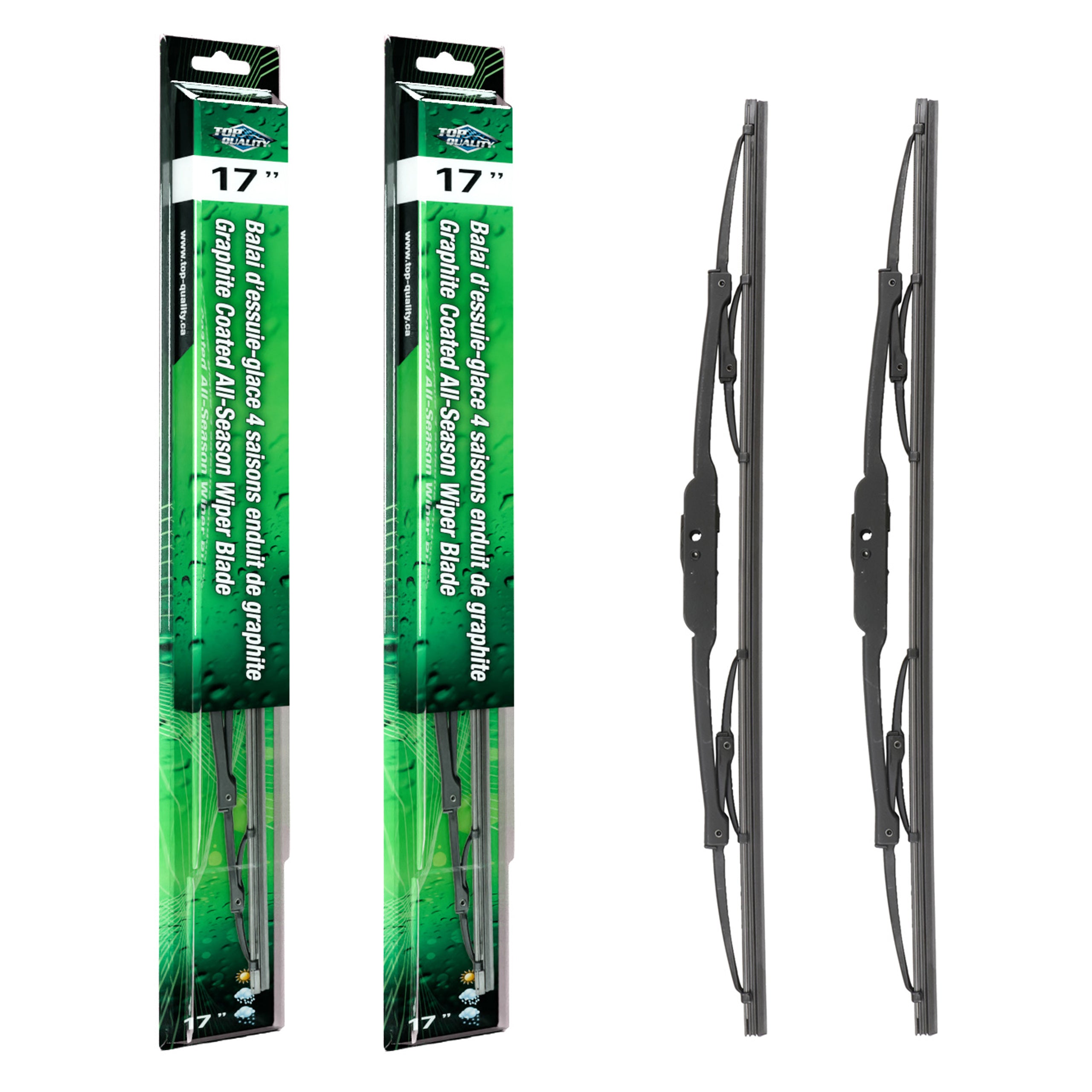 Top Quality OE Replacement All Season 17 Inch Universal J-Hook Wiper Blades Pair For K90-100560