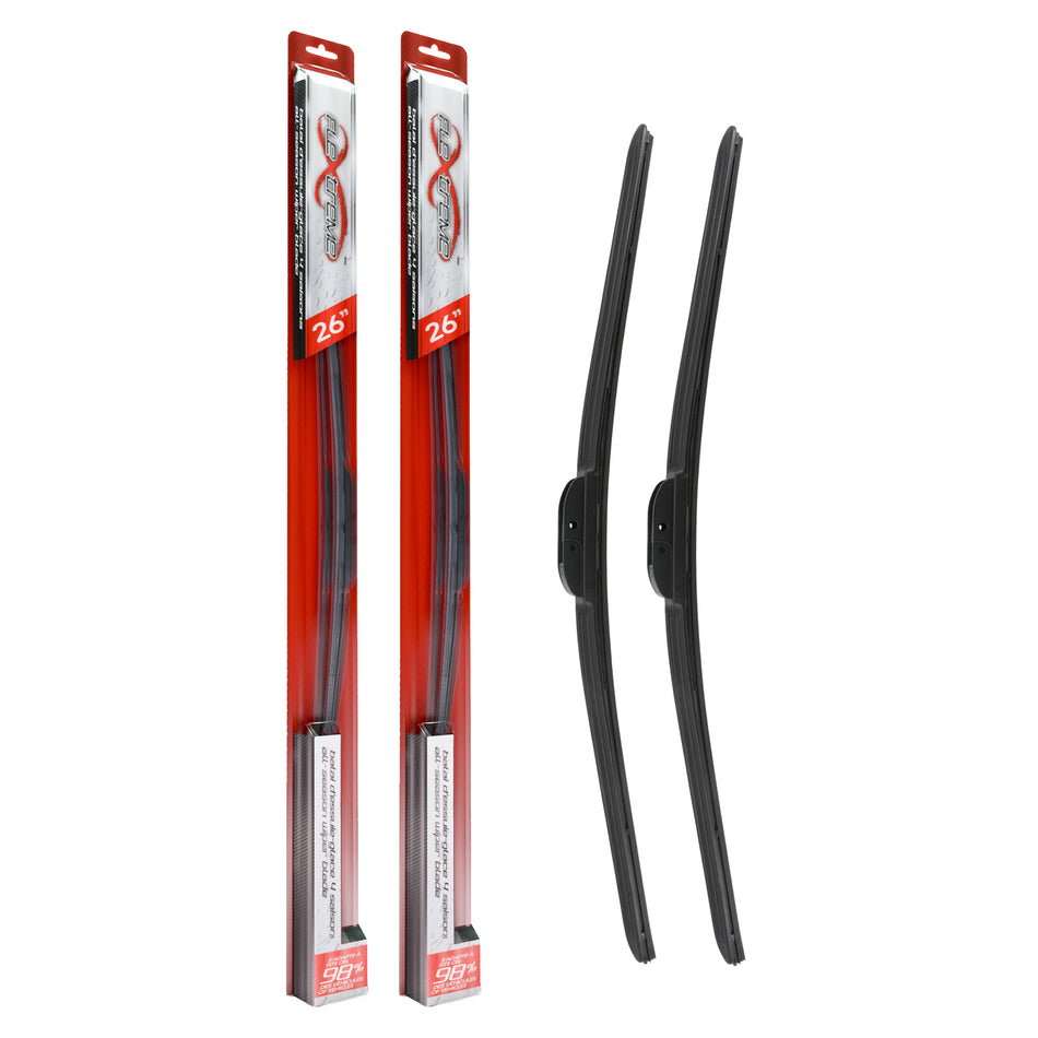 Flextreme OE Quality All Season 26 Inch Universal J-Hook Wiper Blades Pair For Volt K90-100580