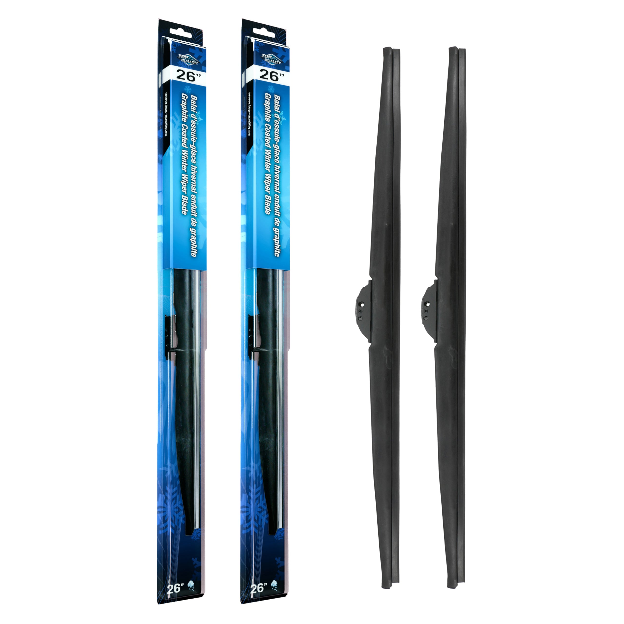 Top Quality Winter 26 Inch Universal J-Hook Wiper Blades Pair For Honda Clarity K90-100593