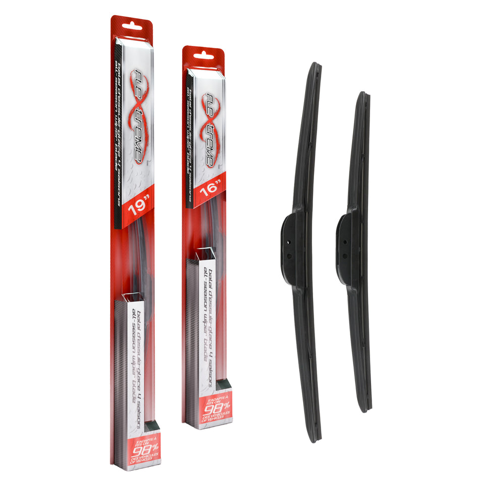 Flextreme OE Quality All Season 19 & 16 Inch Universal J-Hook Wiper Blades Kit For K90-100631