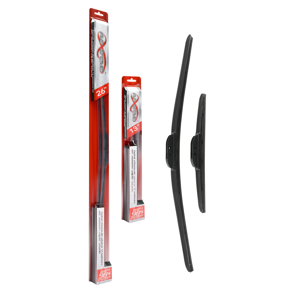 Flextreme OE Quality All Season 26 & 13 Inch Universal J-Hook Wiper Blades Kit For K90-100679