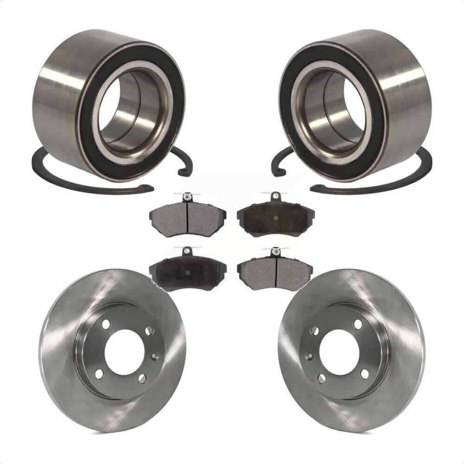 Front Wheel Bearing With Disc Brake Rotors And Ceramic Pads Kit For 1996 Volkswagen Golf 1.9L KBB-100002