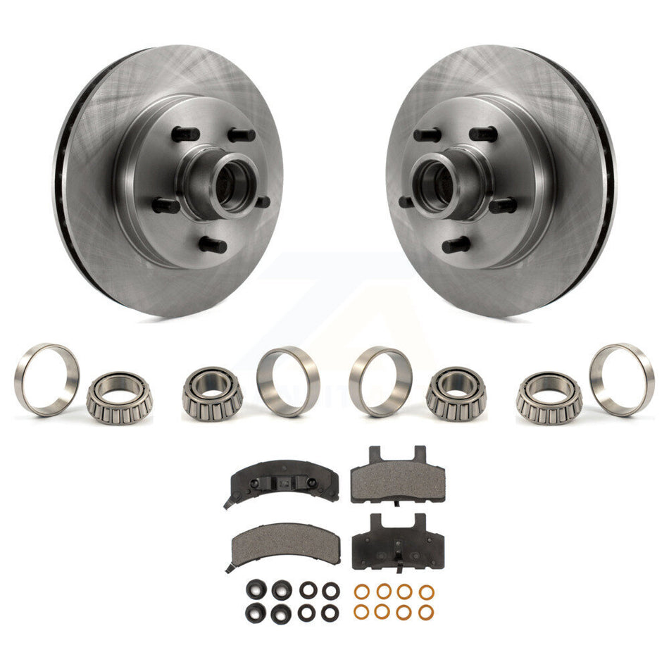 Front Brake Hub Rotor Inner & Outer Race Bearing Set Pads Kit For C1500 Chevrolet GMC KBB-1000028T