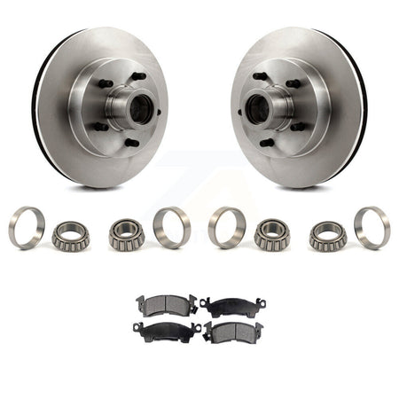 Front Brake Hub Rotor Inner & Outer Race Bearing Set Pads Kit For GMC Chevrolet C1500 KBB-1000048T