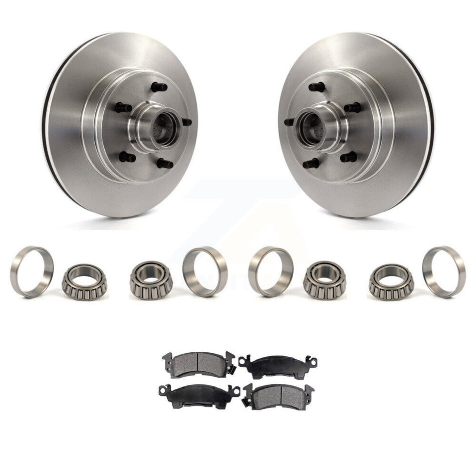Front Brake Hub Rotor Inner & Outer Race Bearing Set Pads Kit For Chevrolet Astro GMC KBB-1000058T