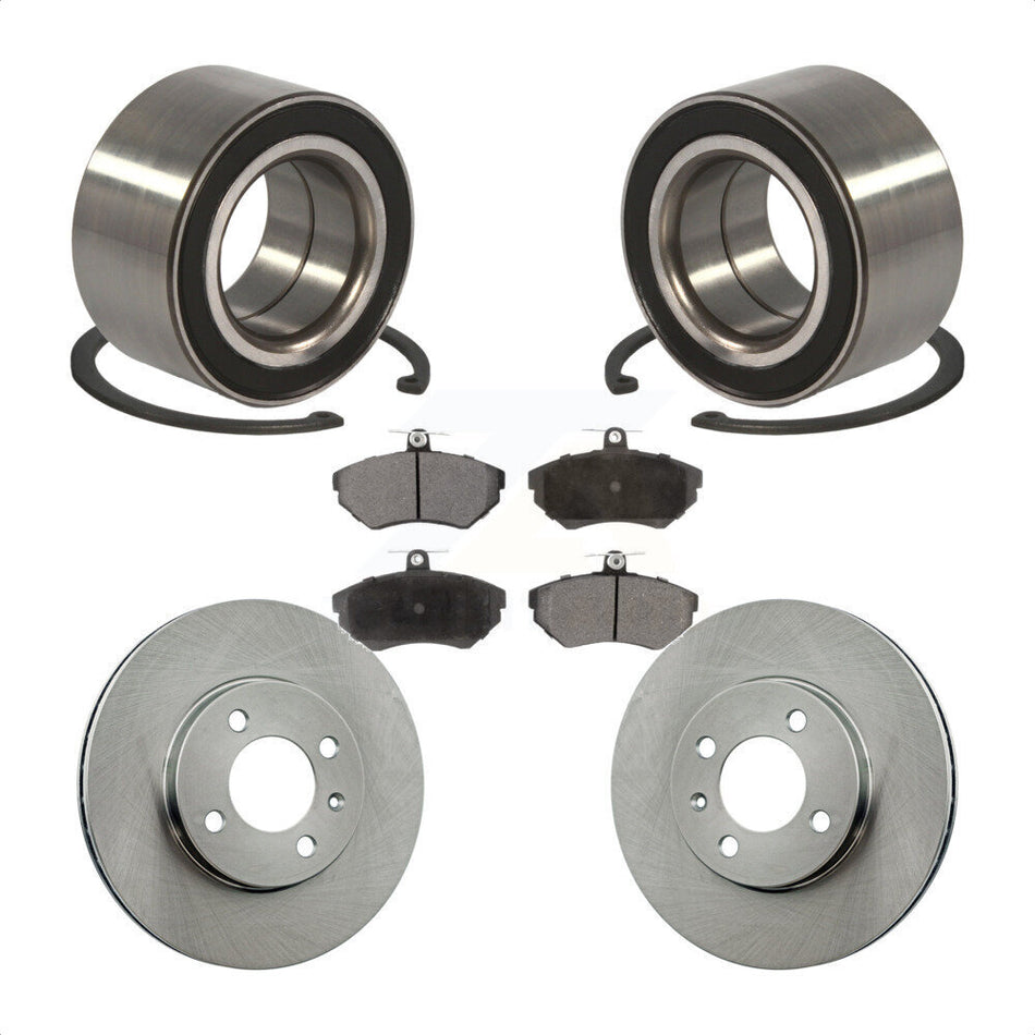 Front Wheel Bearing With Disc Brake Rotors And Ceramic Pads Kit For Volkswagen Cabrio Golf Passat KBB-100006
