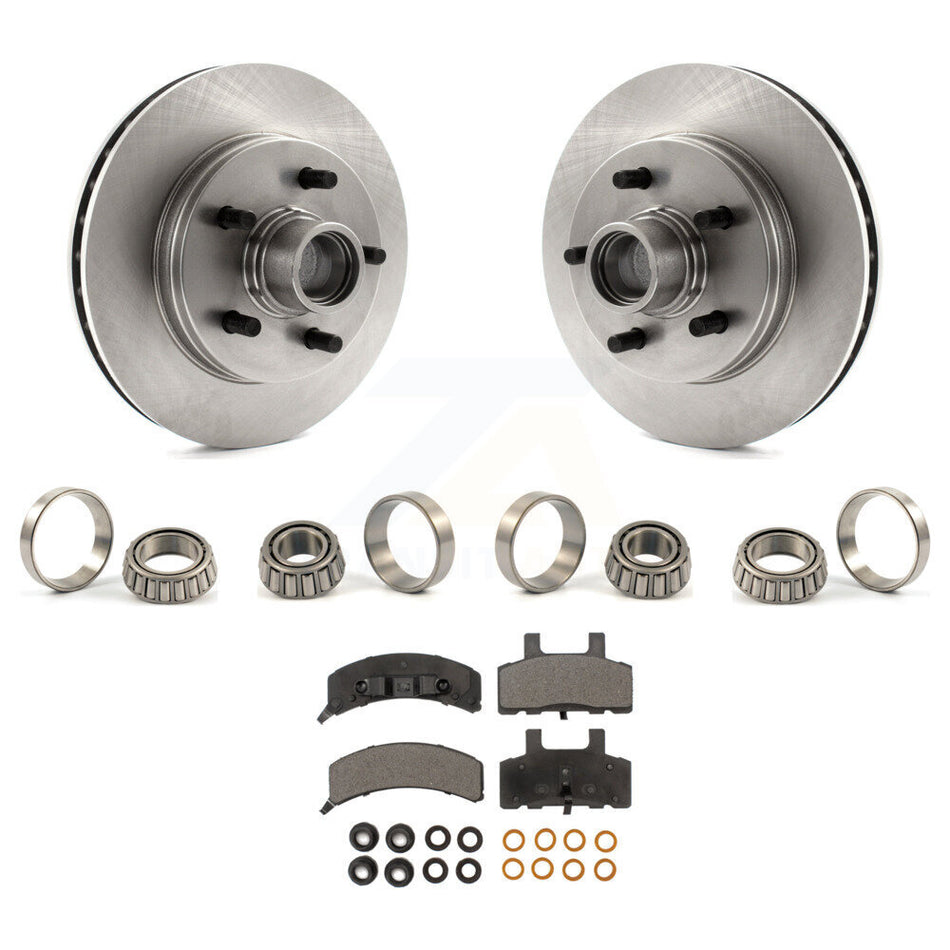 Front Brake Hub Rotor Inner & Outer Race Bearing Set Pads Kit For C1500 Chevrolet GMC KBB-1000068T