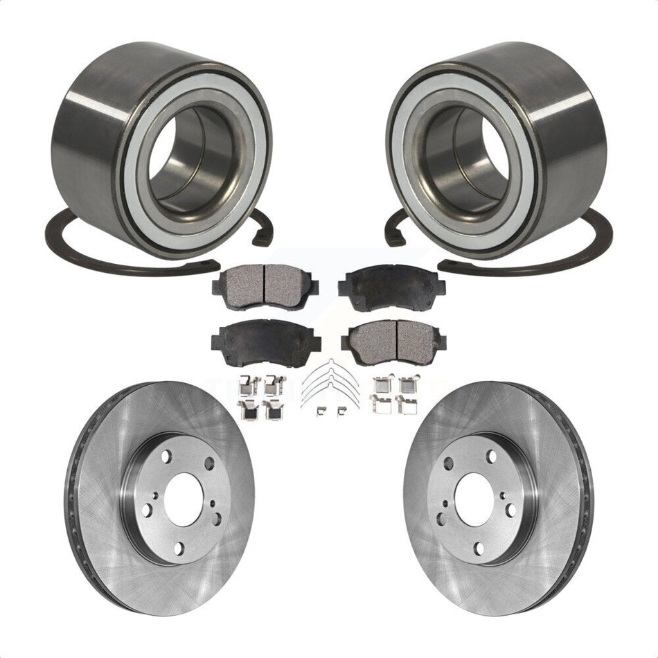 Front Wheel Bearing With Disc Brake Rotors And Ceramic Pads Kit For Toyota Camry Sienna Avalon Lexus ES300 KBB-100007