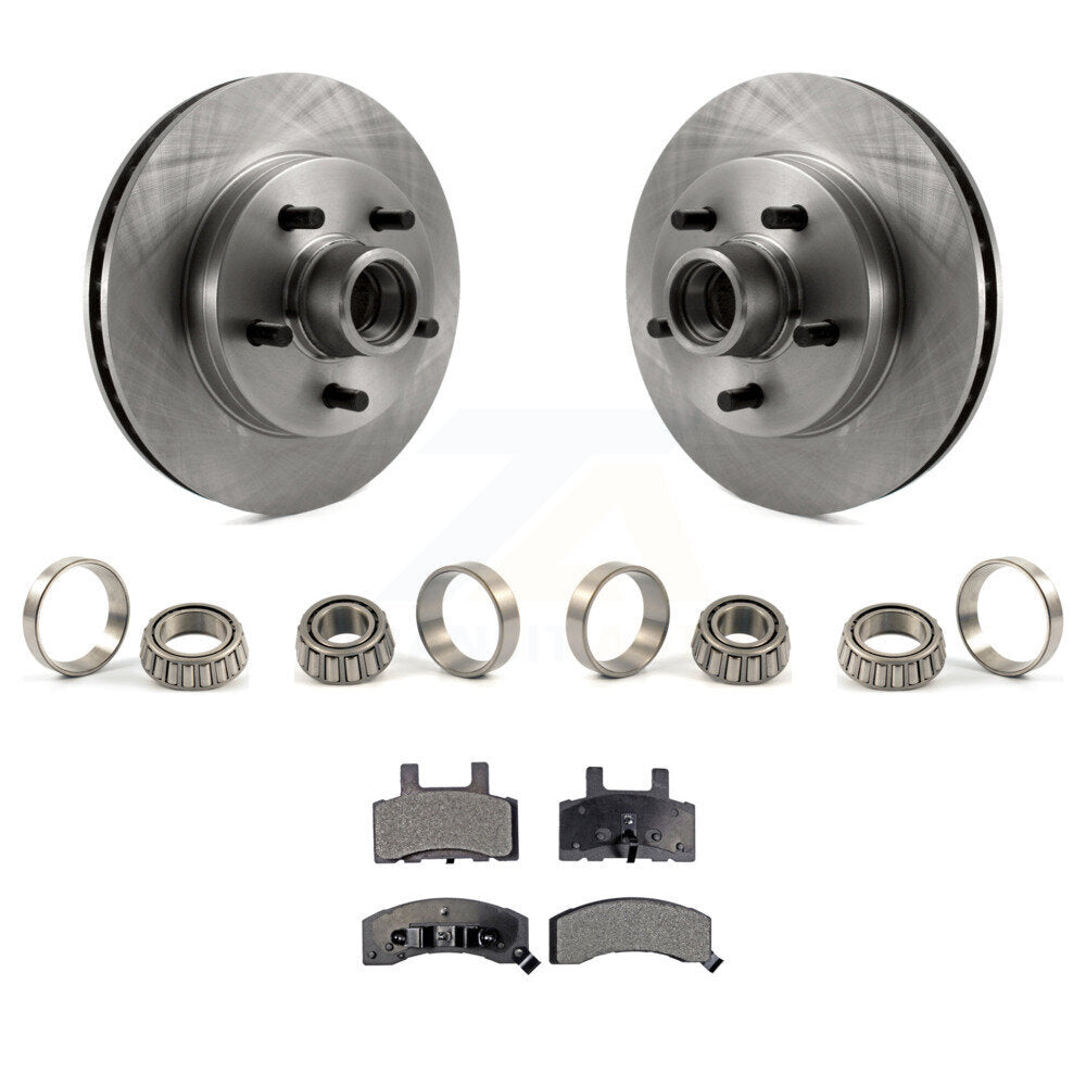 Front Disc Brake Hub Rotor Inner & Outer Race Bearing Set Pad Kit For Chevrolet Tahoe KBB-1000078T