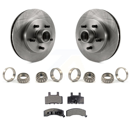 Front Disc Brake Hub Rotor Inner & Outer Race Bearing Set Pad Kit For Chevrolet Tahoe KBB-1000078T