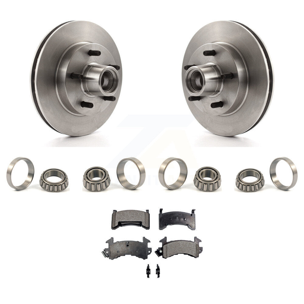 Front Brake Hub Rotor Inner & Outer Race Bearing Set And Pad Kit For Chevrolet Camaro KBB-1000108T