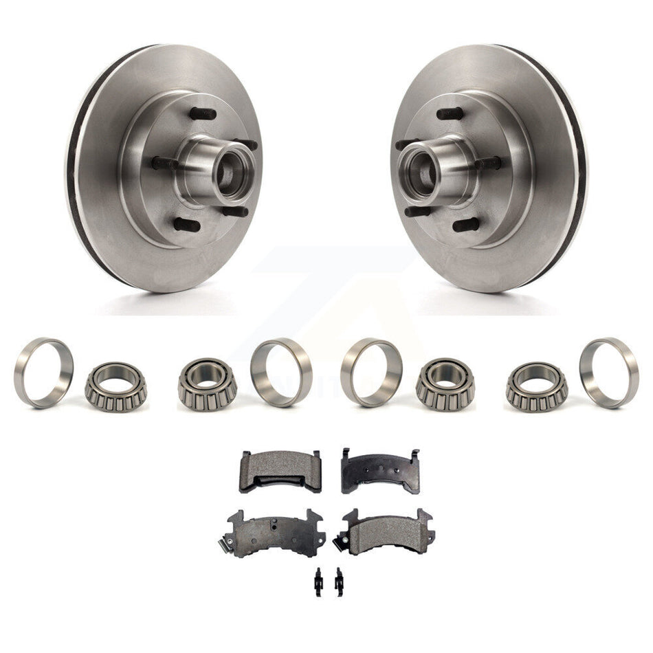 Front Brake Hub Rotor Inner & Outer Race Bearing Set And Pad Kit For Chevrolet Camaro KBB-1000108T