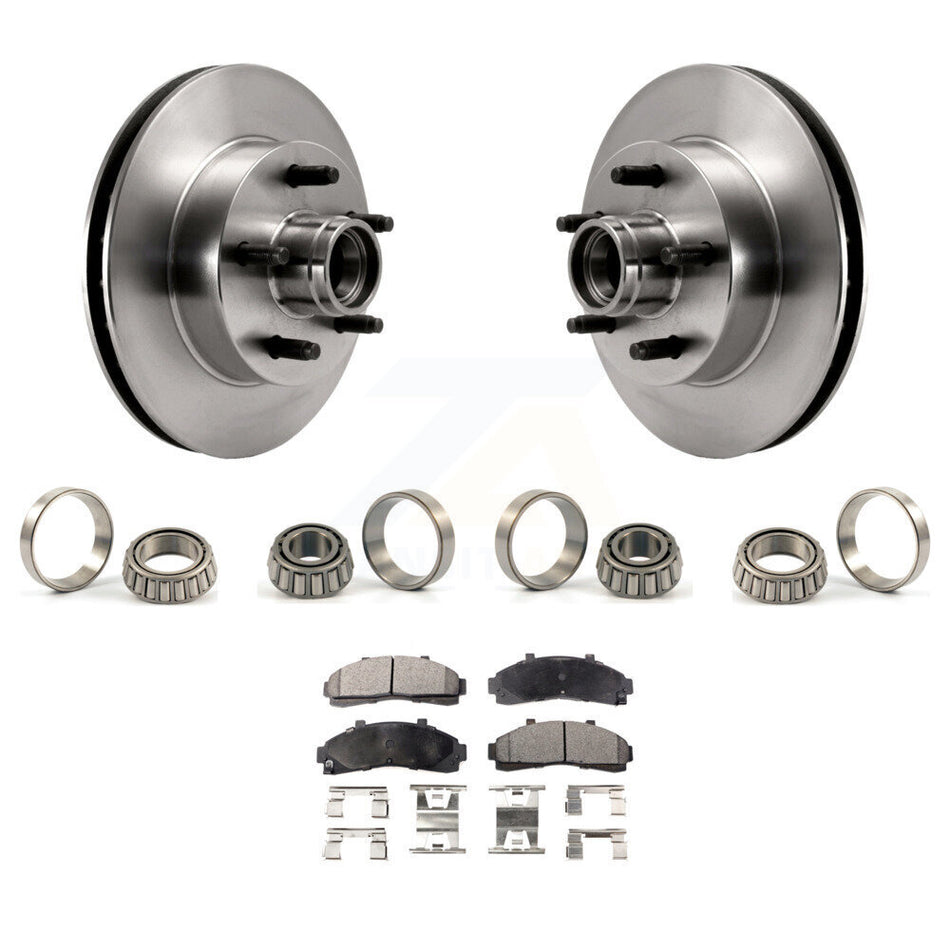 Front Brake Hub Rotor Inner & Outer Race Bearing Set Pads Kit For Ford Ranger Mazda KBB-1000118T