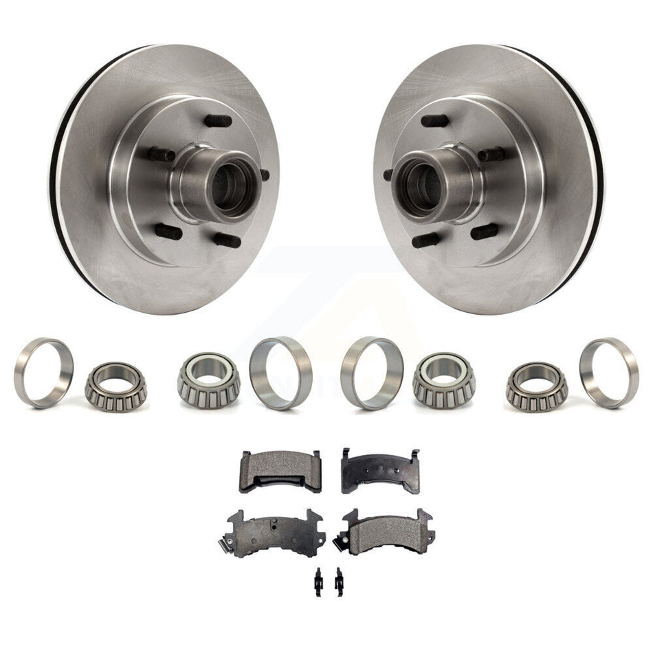 Front Brake Hub Rotor Inner & Outer Race Bearing Set Pads Kit For Chevrolet S10 GMC KBB-1000138T