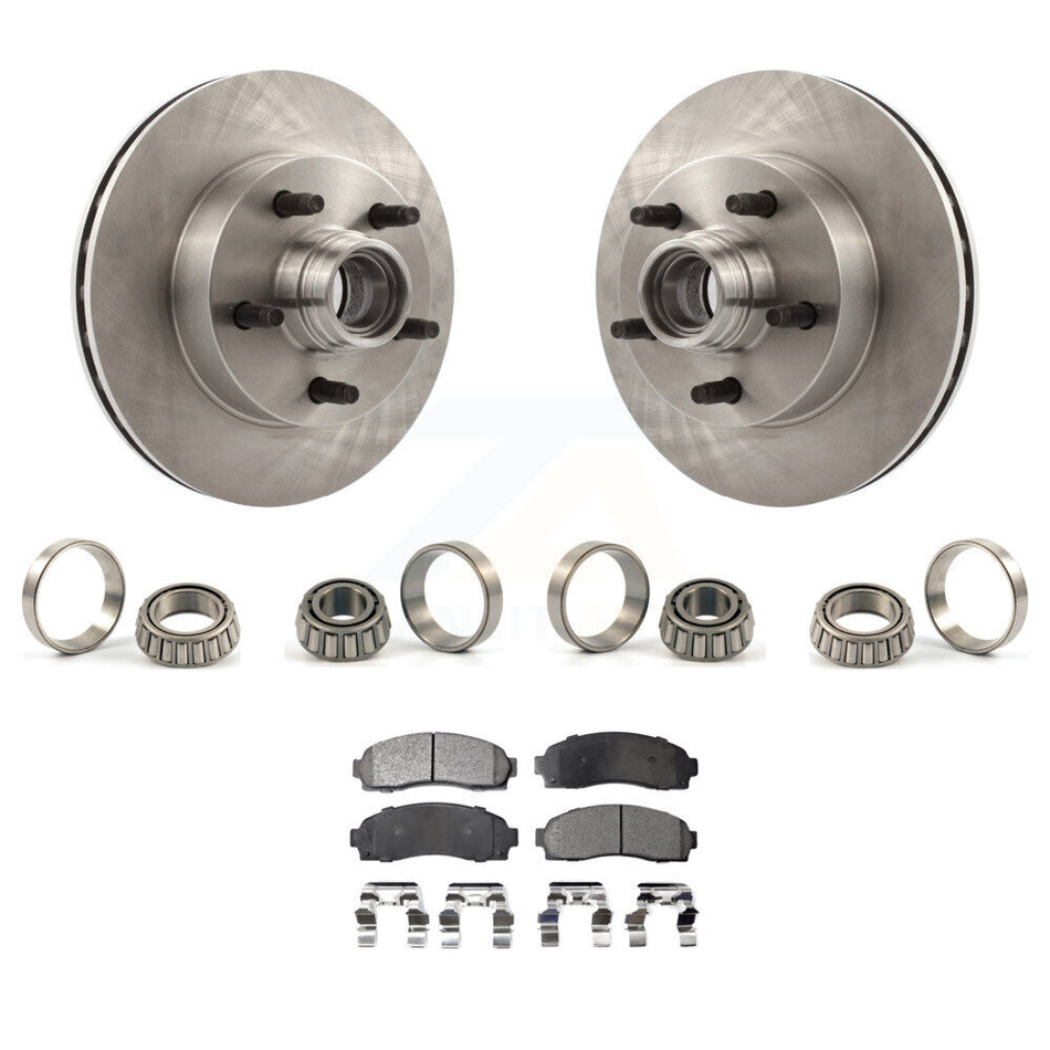 Front Brake Hub Rotor Inner & Outer Race Bearing Set Pads Kit For Mazda B3000 B2300 KBB-1000148T