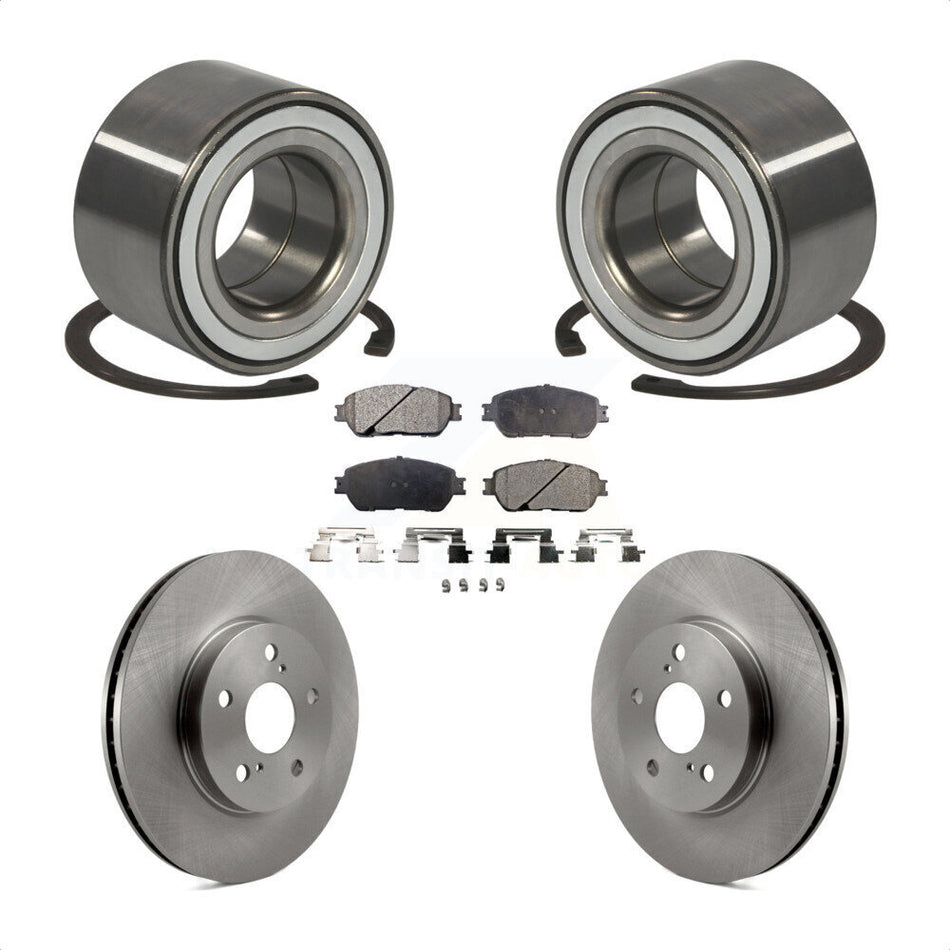 Front Wheel Bearing With Disc Brake Rotors And Ceramic Pads Kit For 2002-2003 Lexus ES300 KBB-100015
