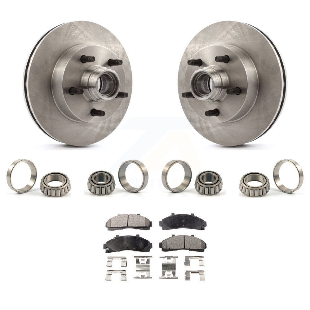 Front Brake Hub Rotor Inner & Outer Race Bearing Set Pads Kit For Ford Ranger Mazda KBB-1000168T