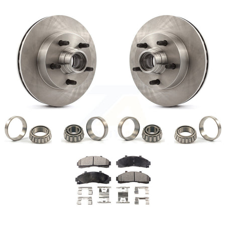 Front Brake Hub Rotor Inner & Outer Race Bearing Set Pads Kit For Ford Ranger Mazda KBB-1000168T
