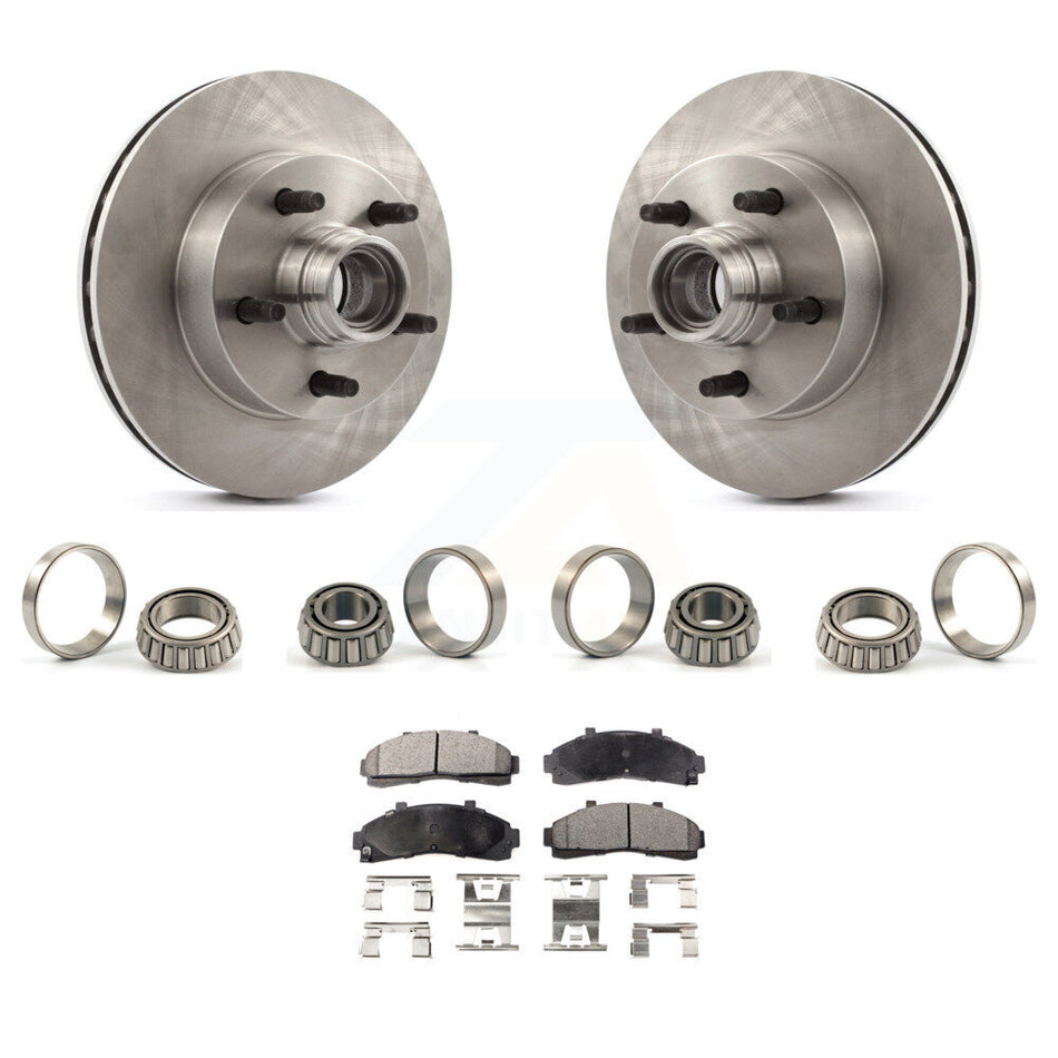 Front Brake Hub Rotor Inner & Outer Race Bearing Set Pads Kit For Ford Ranger Mazda KBB-1000168T