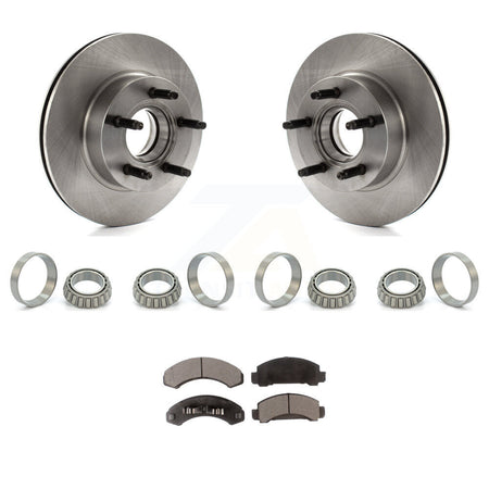 Front Disc Brake Hub Rotor Inner & Outer Race Bearing Set Pad Kit For Ford Ranger 4WD KBB-1000198T