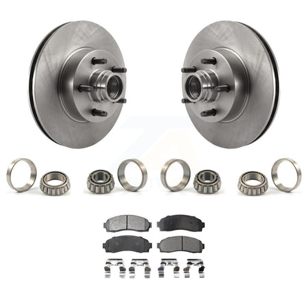 Front Disc Brake Hub Rotor Inner & Outer Race Bearing Set Pad Kit For Ford Ranger RWD KBB-1000208T
