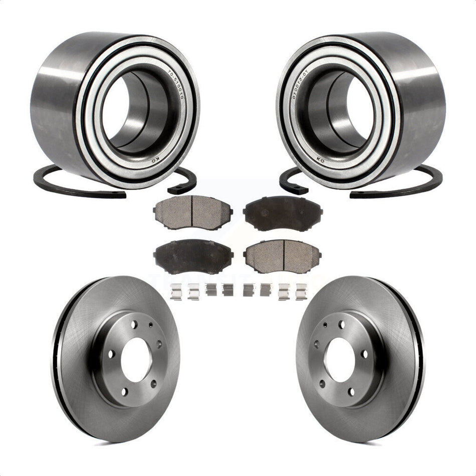 Front Wheel Bearing With Disc Brake Rotors And Ceramic Pads Kit For 2000-2006 Mazda MPV KBB-100022