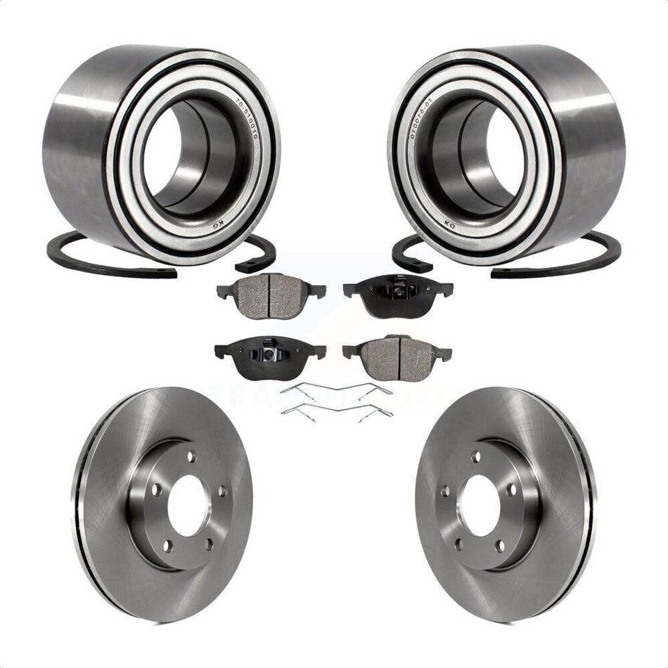 Front Wheel Bearing With Disc Brake Rotors And Ceramic Pads Kit For Mazda 3 KBB-100027