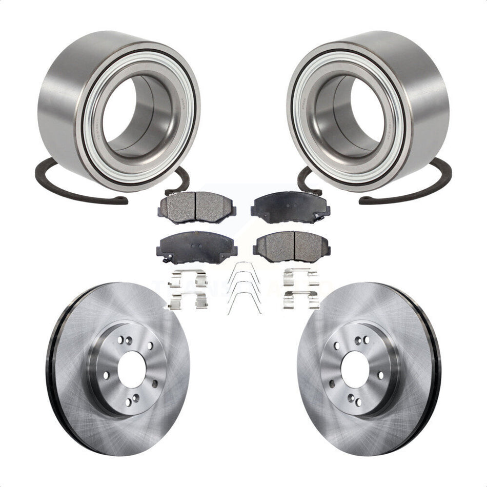 Front Wheel Bearing With Disc Brake Rotors And Ceramic Pads Kit For 2003-2004 Honda Pilot KBB-100030