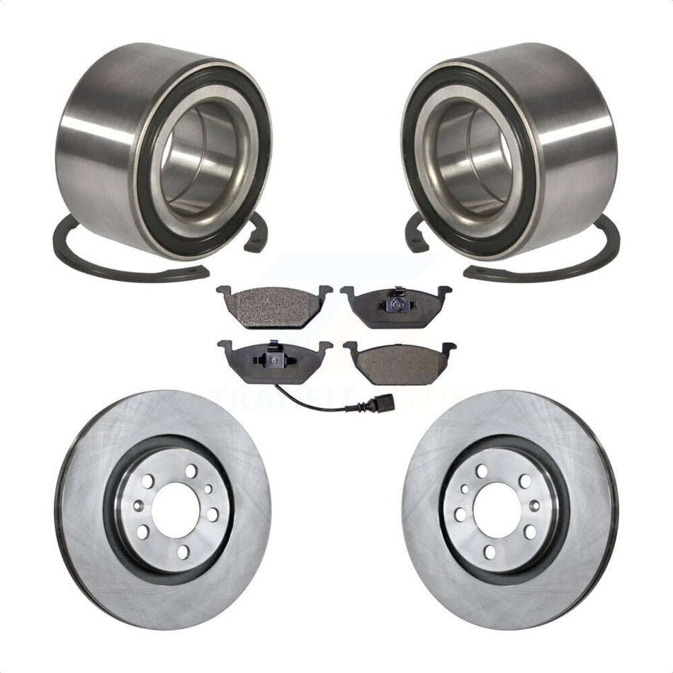Front Wheel Bearing With Disc Brake Rotors And Ceramic Pads Kit For Volkswagen Beetle Jetta Golf City KBB-100034