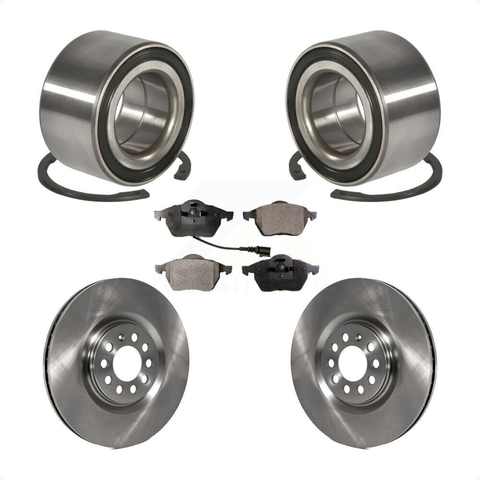Front Wheel Bearing With Disc Brake Rotors And Ceramic Pads Kit For Volkswagen Jetta Audi Golf TT Quattro KBB-100039