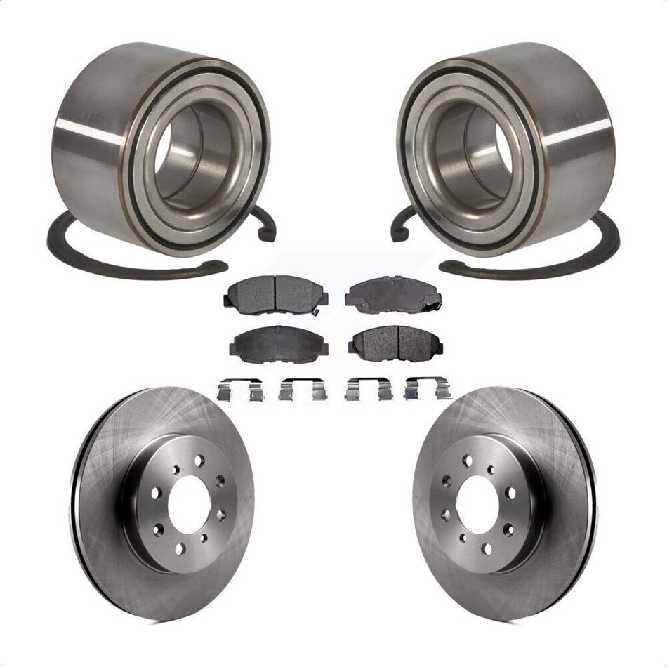 Front Wheel Bearing With Disc Brake Rotors And Ceramic Pads Kit For Honda Civic Acura EL KBB-100043