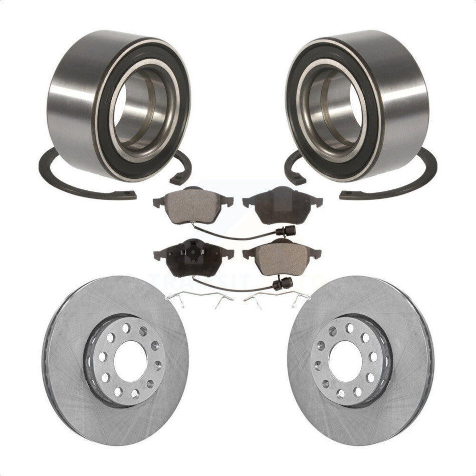 Front Wheel Bearing With Disc Brake Rotors And Ceramic Pads Kit For Audi A6 Quattro 100 KBB-100047
