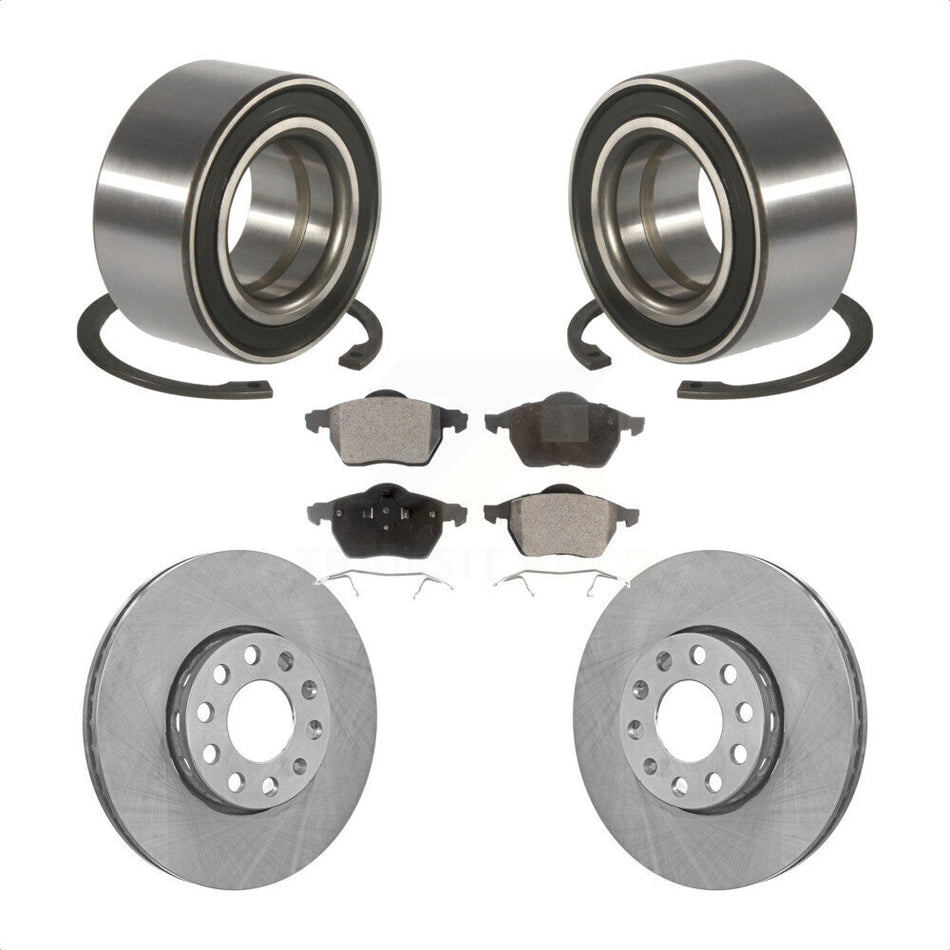 Front Wheel Bearing With Disc Brake Rotors And Ceramic Pads Kit For Volkswagen Passat Audi A4 Quattro KBB-100048