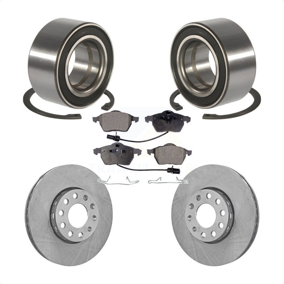 Front Wheel Bearing With Disc Brake Rotors And Ceramic Pads Kit For Volkswagen Passat Audi A4 Quattro KBB-100049