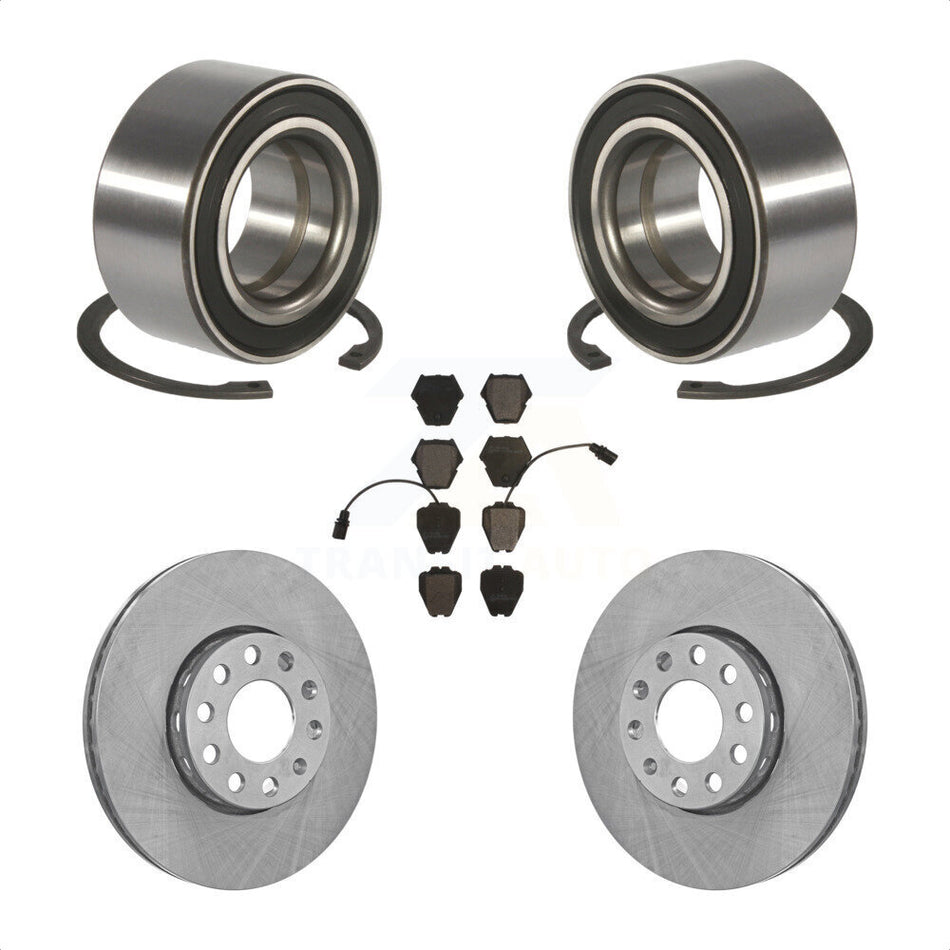 Front Wheel Bearing With Disc Brake Rotors And Ceramic Pads Kit For Volkswagen Passat KBB-100050